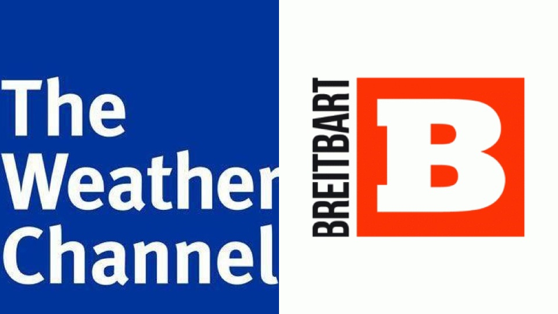 Screenshots via The Weather Channel, Breitbart